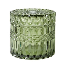 Speedtsberg krukke med låg i grønt glas