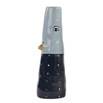 Speedtsberg vase og lysestage i blåt keramik 