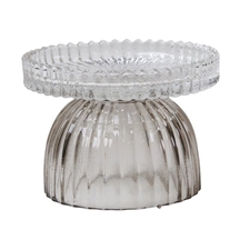 Speedtsberg lysestage og vase i varm grå og klar glas
