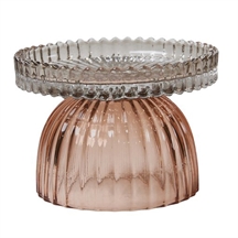 Speedtsberg lysestage og vase i varm grå og rosa 