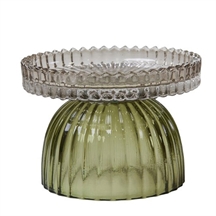 Speedtsberg lysestage og vase i varm grå og grøn