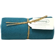 Solwang Design økologisk azurblå køkkenhåndklæde 