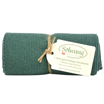 Solwang Design økologisk køkkenhåndklæde i mørk petrol