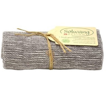 Solwang Design økologisk håndklæde i natur/varm grå mix
